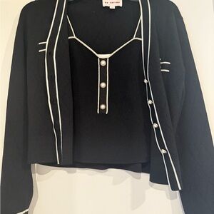 Black and White Cardigan Set